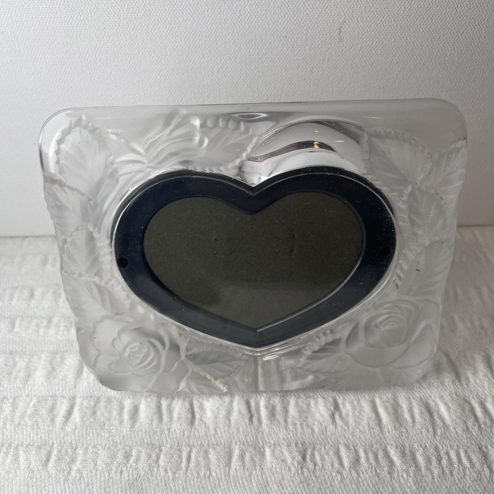 Vintage Home Beautiful Crystal Rose Clear Heart Frame 80s Cottage Boho Wedding